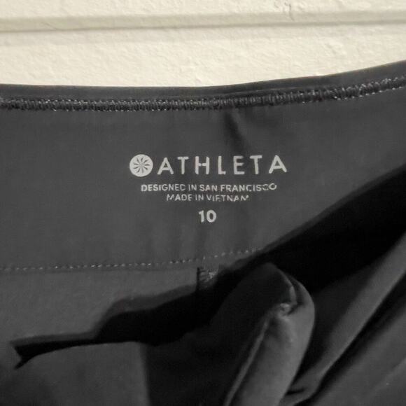 Athleta Pants Size 10 Black Pull On  Zipper Ankle Tapered Pockets Stretch - Picture 4 of 9